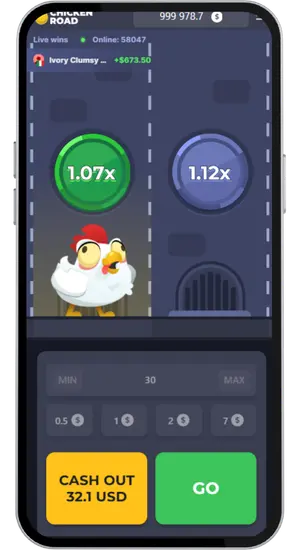 Aktywny zakład na Chicken Road z kursem 1,07x i 1,12x