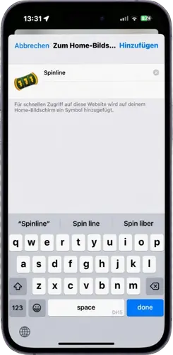 Shortcut benennen und bestätigen