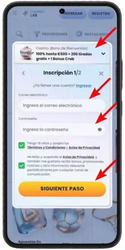 Regístrate y juega